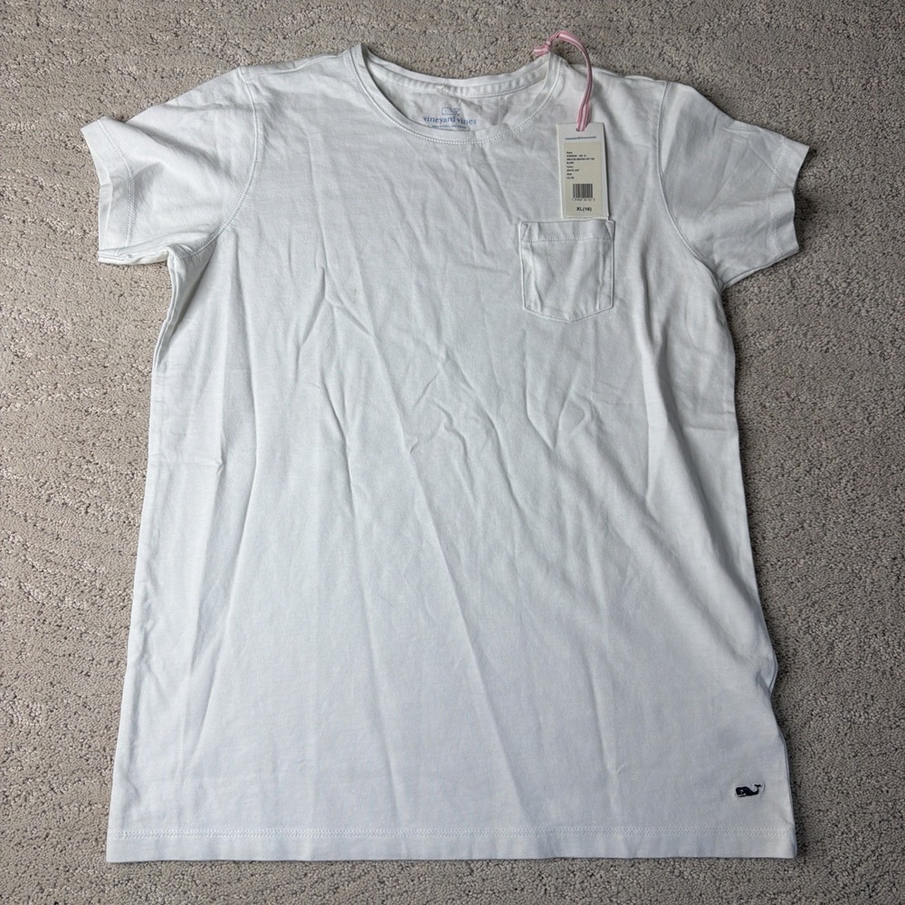 NEW Girls Vineyard Vines‎ XL (16) Graphic Pocket Tshirt White Preppy